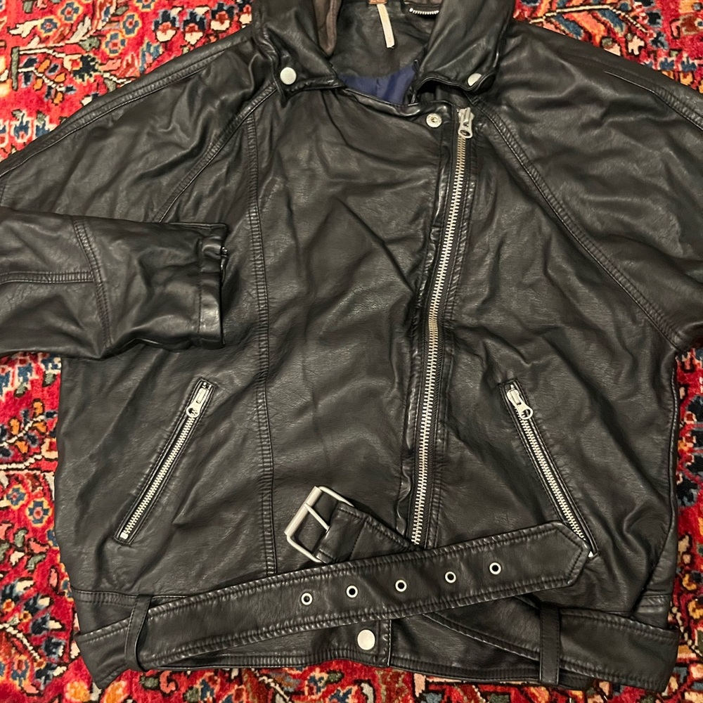 Free People Vegan Leather Moto Jacket - Picture 2 of 7
